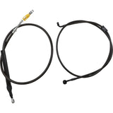 LA Choppers Complete Midnight Braided Handlebar Cable Brake Line Kit — Standard Quick Connect 15"-17" - LA-8156KT2-16M For Harley Softail 2018-2022