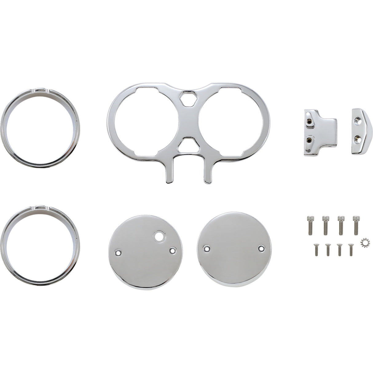 LA Choppers Gauge Mount For Performance Risers Dual Chrome Dyna Sportster - LA-7397-02C For Harley Motorcycles 1999-2021
