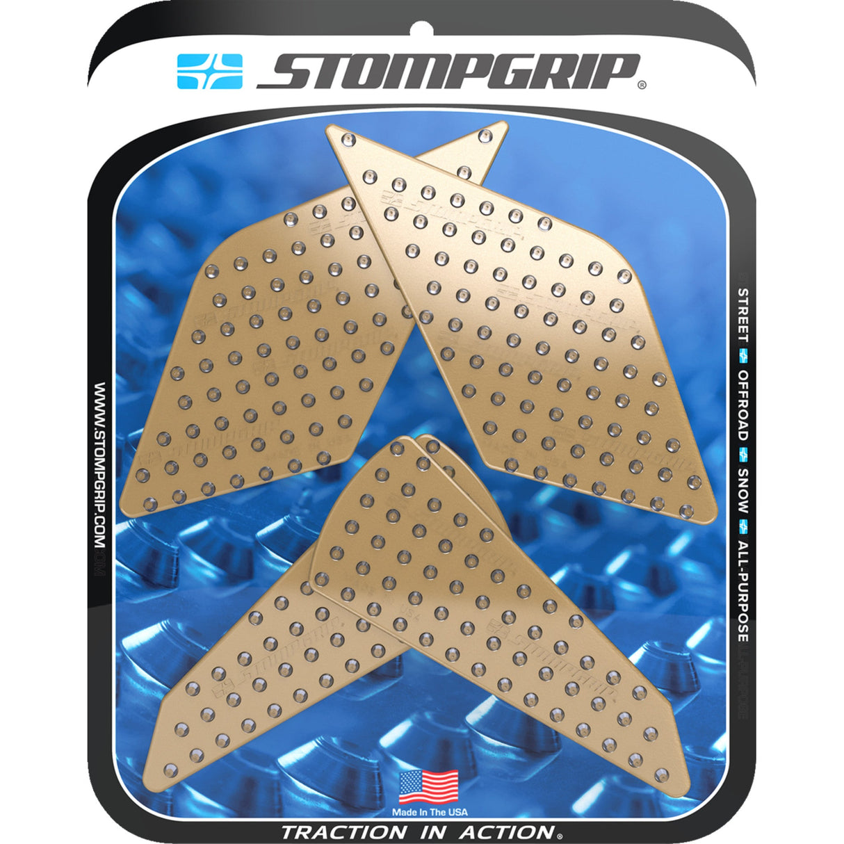 STOMPGRIP 4320-2883 55-10-0204C Volcano Profile Traction Pad Tank Grips Traction Pad Tank Grips - Volcano - Clear - Ninja ZX-4R/RR