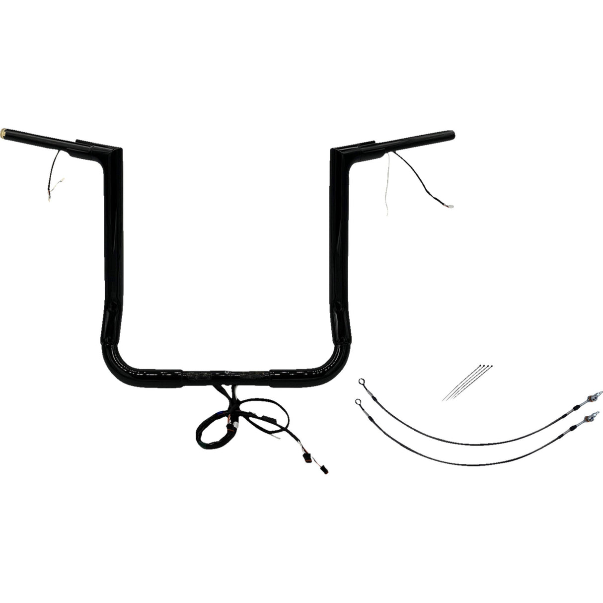 FAT Baggers INC. EZ Install Wired 1-1/2" Flat Top Handlebar Kit 16" Black - 601216-B For Harley Touring 2014-2015