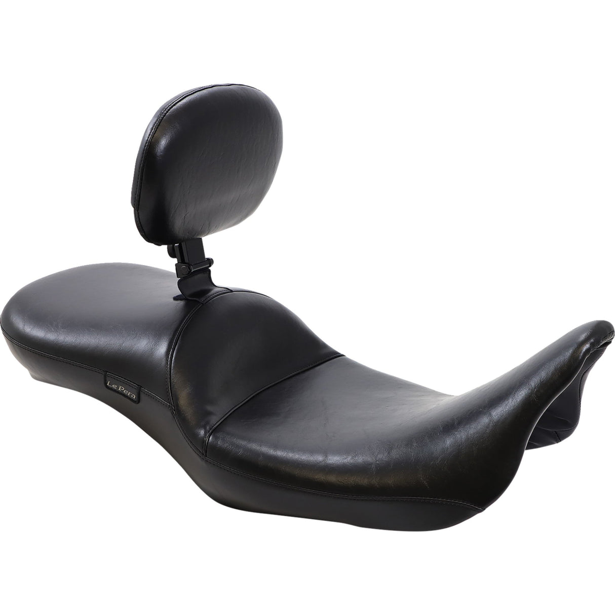 LePera Maverick Daddy Long Legs Seat With Backrest Black Smooth - LK-957DLBRS For Harley Touring 2008-2023