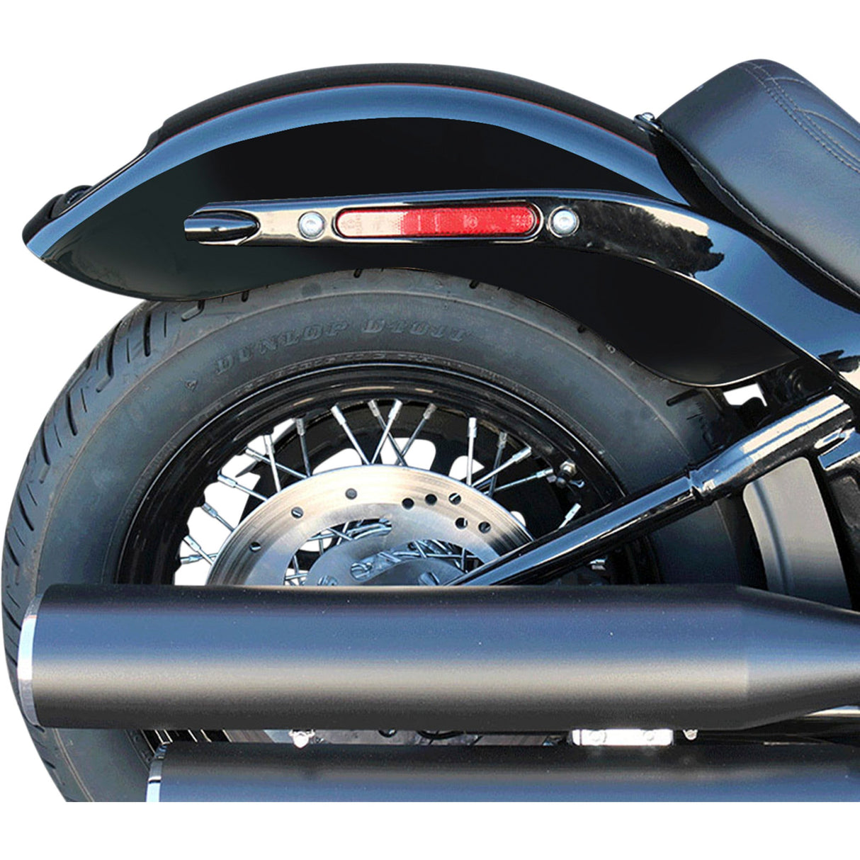 PAUL YAFFE BAGGER NATION 1401-0719 PYO:CRF-M8ST-SB-B Rear Fender and License Plate Kit - Fender and Frenched-In LED License Plate Kit - Black Frame - FXBB/FLSL