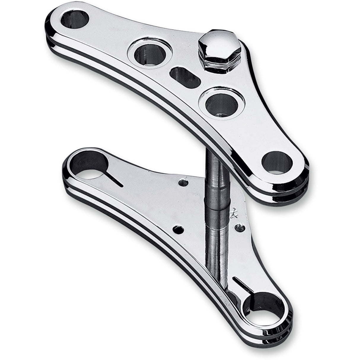 Accutronix 41 Mm Raked Triple Tree Chrome Raked 0° Elite Radius Groove - TWG41-EC For Harley Softail / Wide 1984-2010