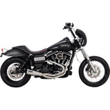 Vance & Hines 2-Into-1 Upsweep Exhaust System Brushed Stainless Steel - 27325 For Harley Dyna 2010-2017