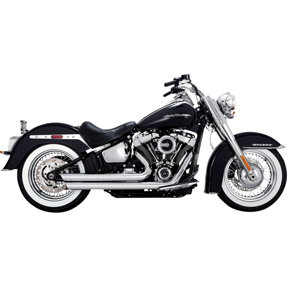 Vance & Hines Big Shots Staggered 2-Into-2 Exhaust System Chrome - 17341 For Harley Softail 2018-2024