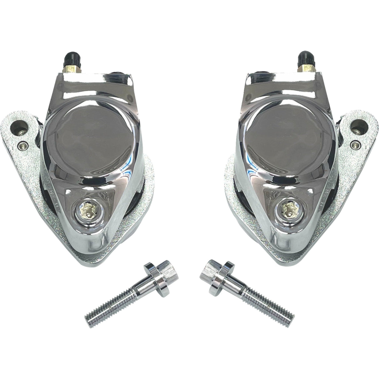 Drag Specialties Front And Rear Brake Caliper Kits Chrome Dual Kit For Harley Motorcycles 1984-1999