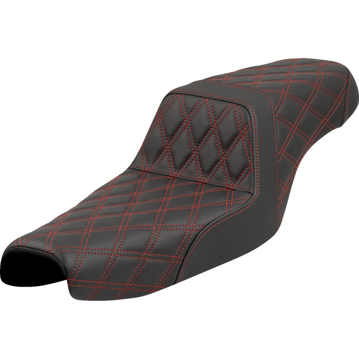 Saddlemen Lattice Stitch Step-Up Seat Red Stitch - 807-11-17504 For Harley Sportster 2004-2022 (3.3G Tank)
