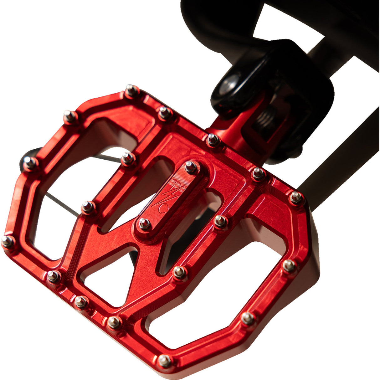 Thrashin Supply CO. Mini Aggressor Floorboards Red Rear - TSC-2031-2-D For Harley Motorcycles 1972-2025