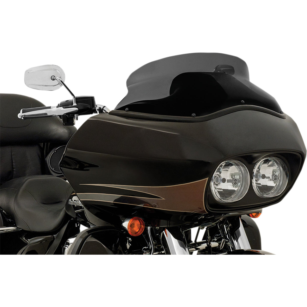 Memphis Shades Spoiler Replacement Windshield For OE Fairings 6-1/2" Black - MEP85511 For Harley Road Glide 1998-2013