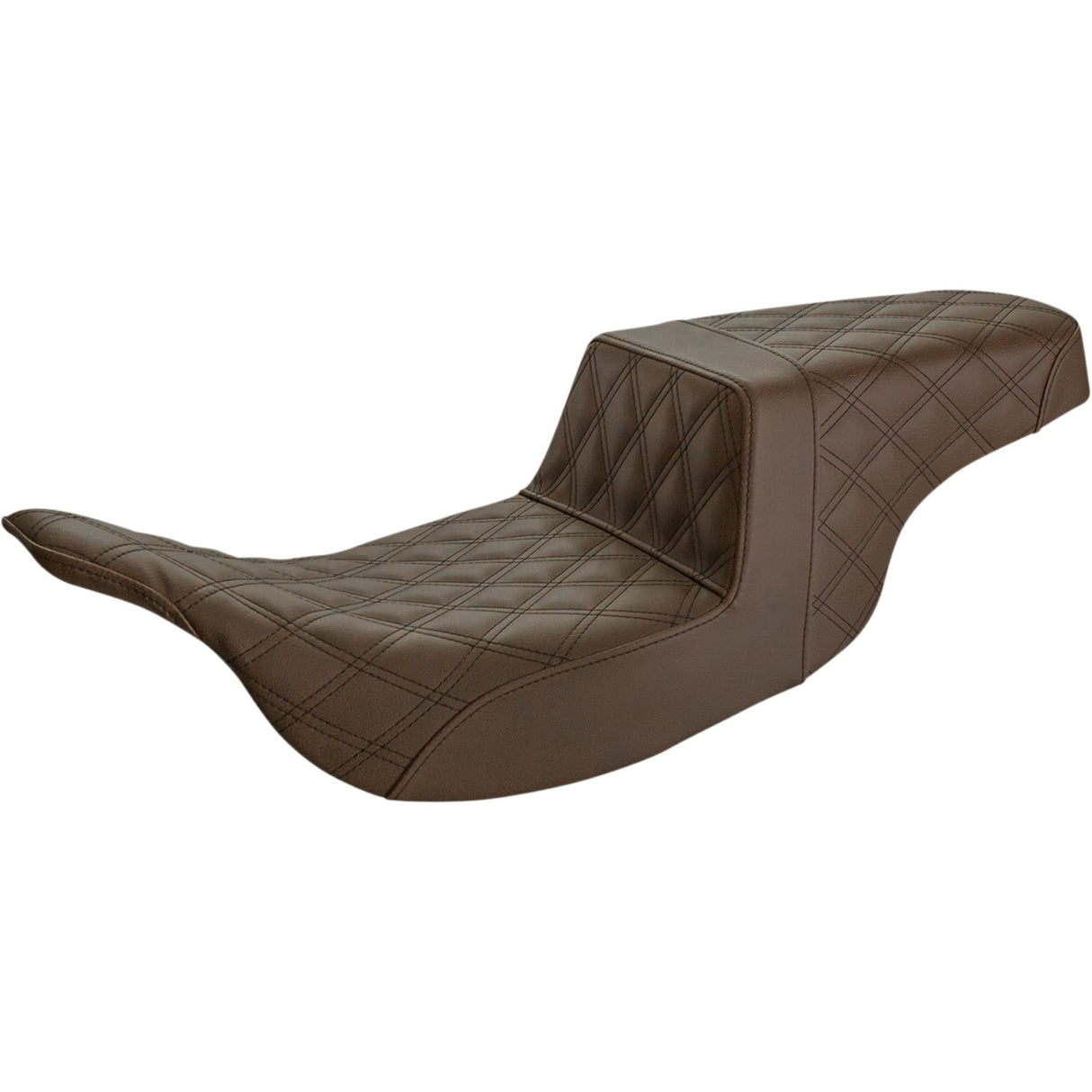 Saddlemen Step-Up Seat — Full Lattice Stitch Brown - 897-07-175BR For Harley Touring 1997-2007
