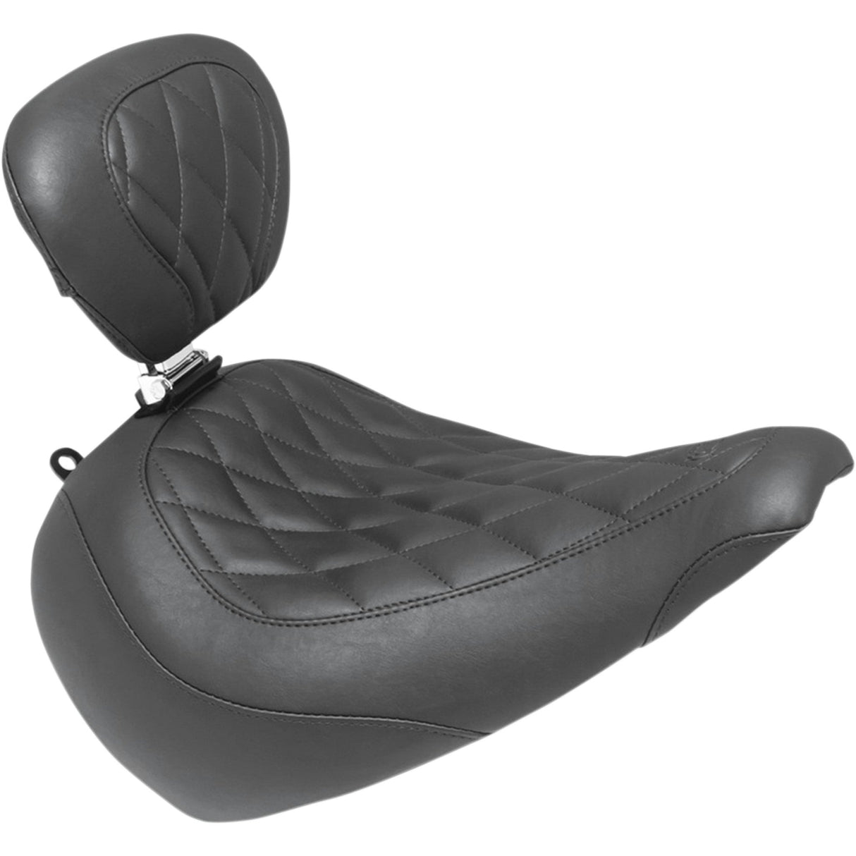 Mustang Wide Tripper™ Seat With Driver's Backrest Diamond Stitching - 83025 For Harley Softail 2018-2021