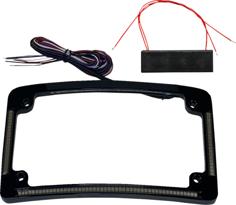 Radius License Plate Frame with Auxiliary Red LEDs and Tag Illumination