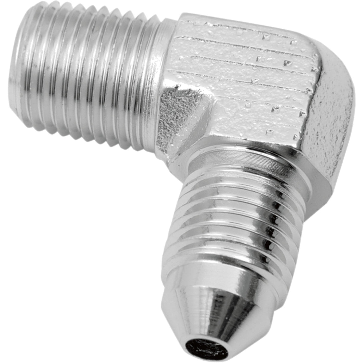 DRAG SPECIALTIES DS098279 Chrome Steel Brake Line Fitting #3 Male Fitting - 1/8" - 90°