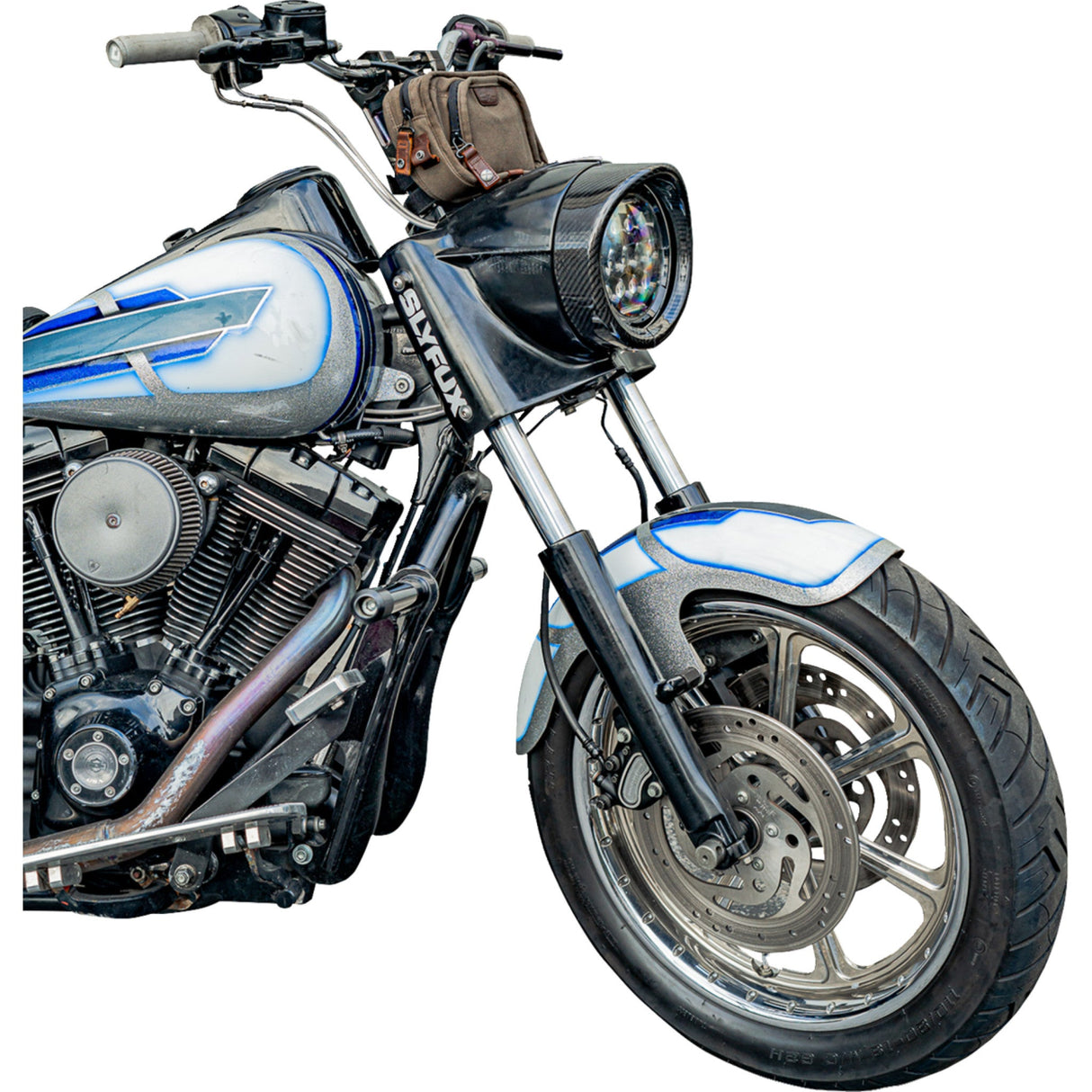 SLYFOX 2001-2732 1508-3111 Headlight Trim with Visor - Headlight Trim w/ Visor - 7" - Gloss