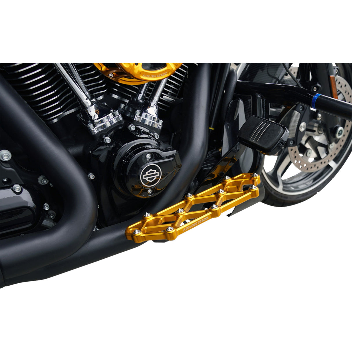Arlen Ness Diamond Floorboards Driver Gold - 410-056 For Harley Motorcycles 1982-2026
