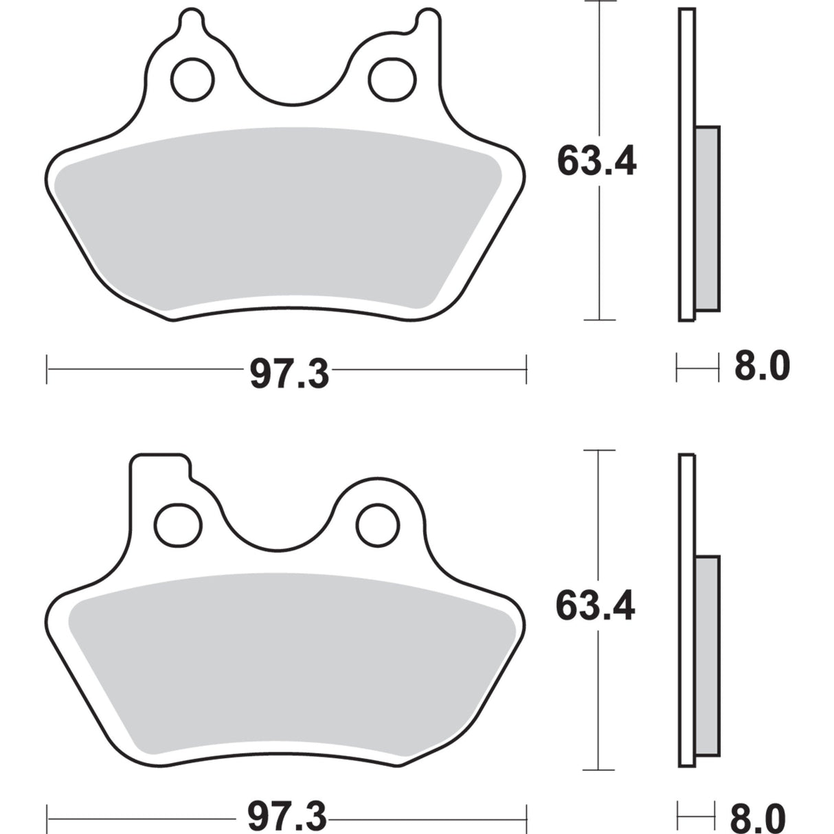 SBS Sintered Metal Harley Buell Brake Pads - 826H.HS For Harley Motorcycles 2000-2007