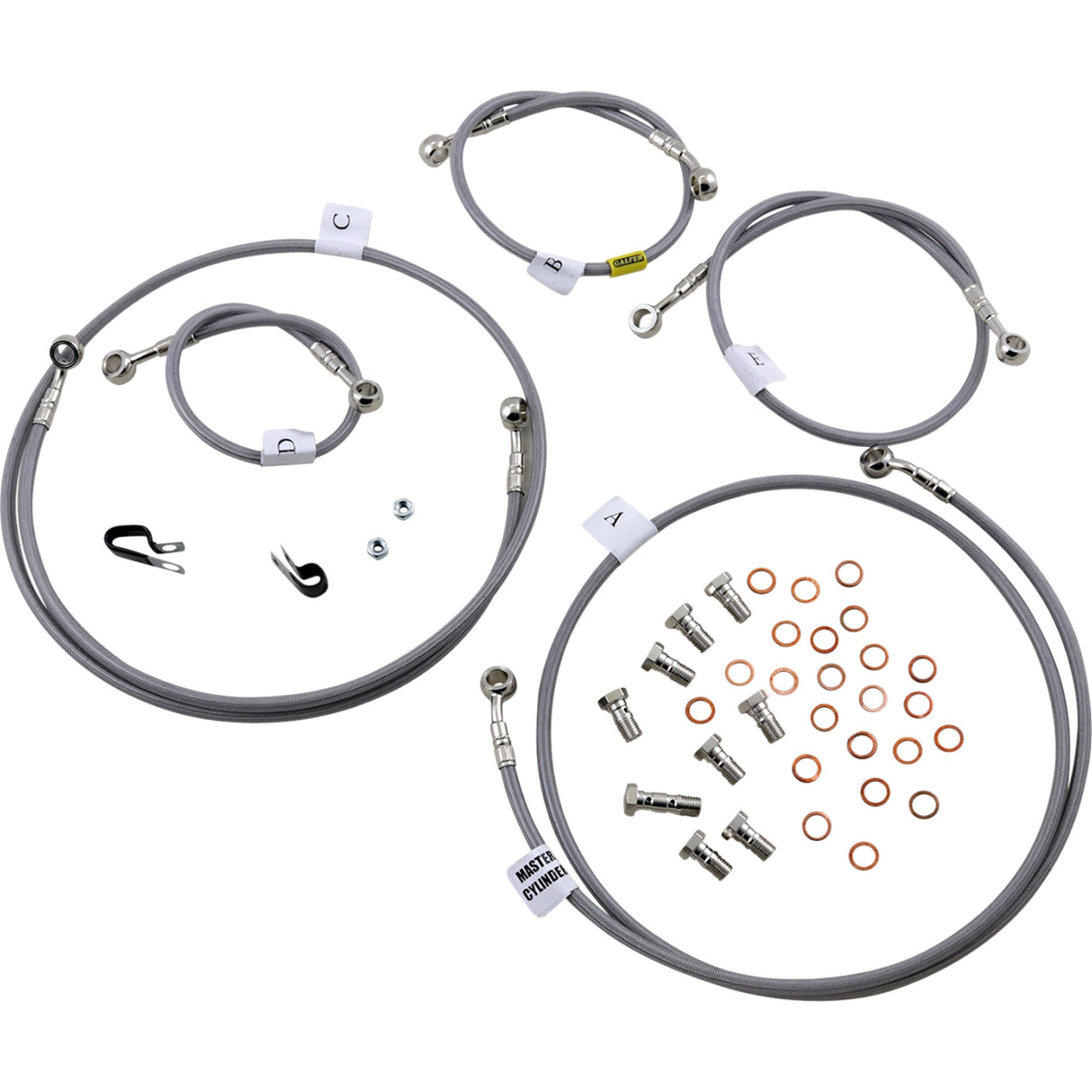 GALFER 1741-4591 FK003D809-5 Brake Line Kit Brake Line - Stainless Steel