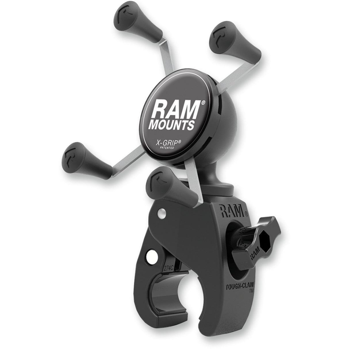 RAM MOUNTS 0636-0119 RAMHOL-UN7-400U Tough-Claw™ Mount with Universal X-Grip® Cradle Device Mount - X-Grip® - Tough-Claw™ - 5/8" - 1-1/5"