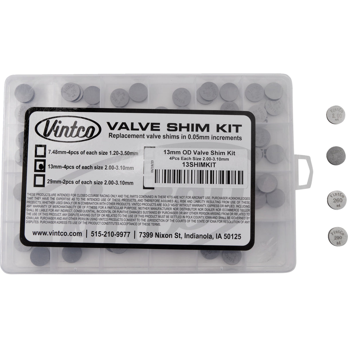 VINTCO 0925-1486 13SHIMKIT Shim Kit 13.00 mm - 2.00 mm-3.10 mm