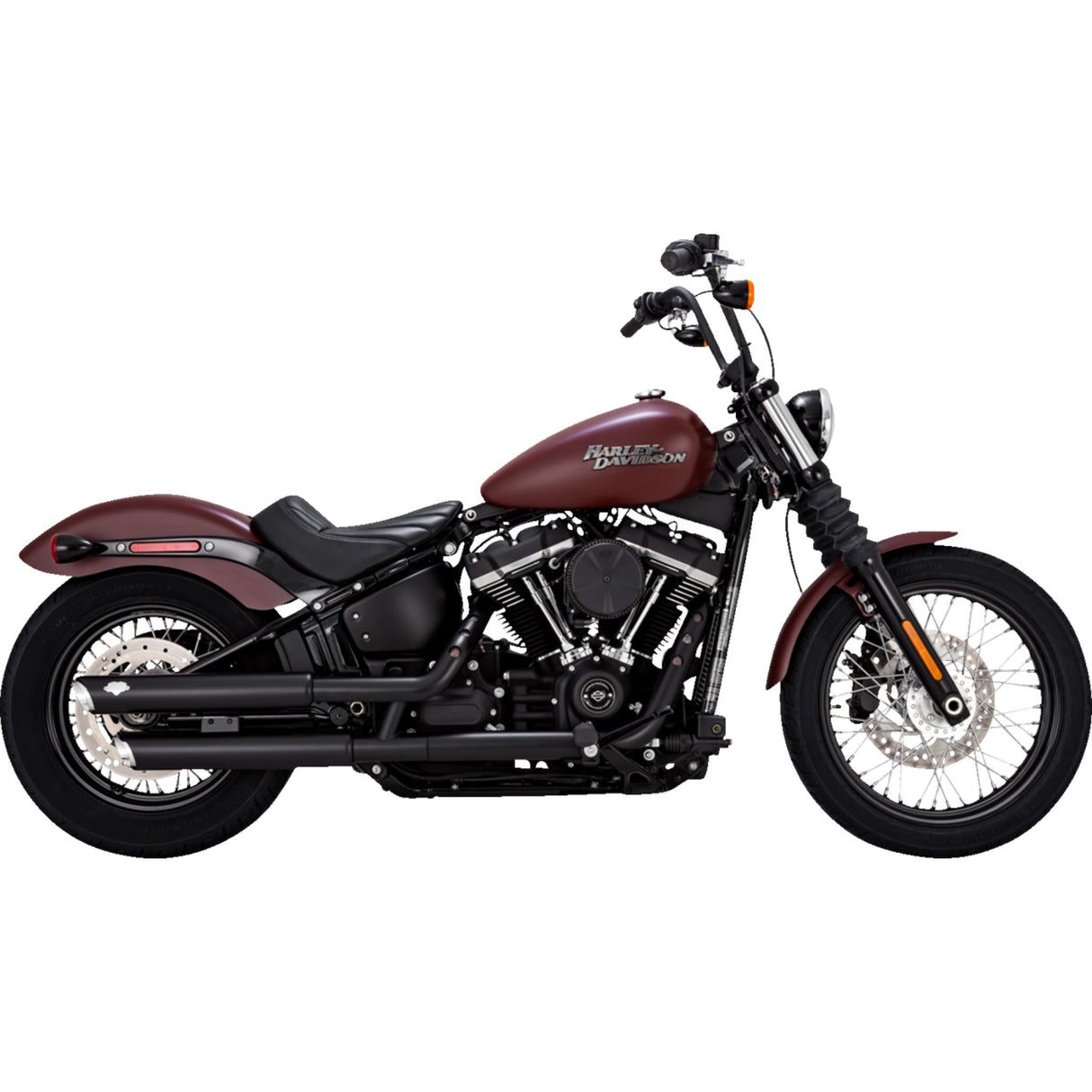 Vance & Hines 3" Twin Slash Slip-On Mufflers Black - 46376 For Harley Softail 2018-2025