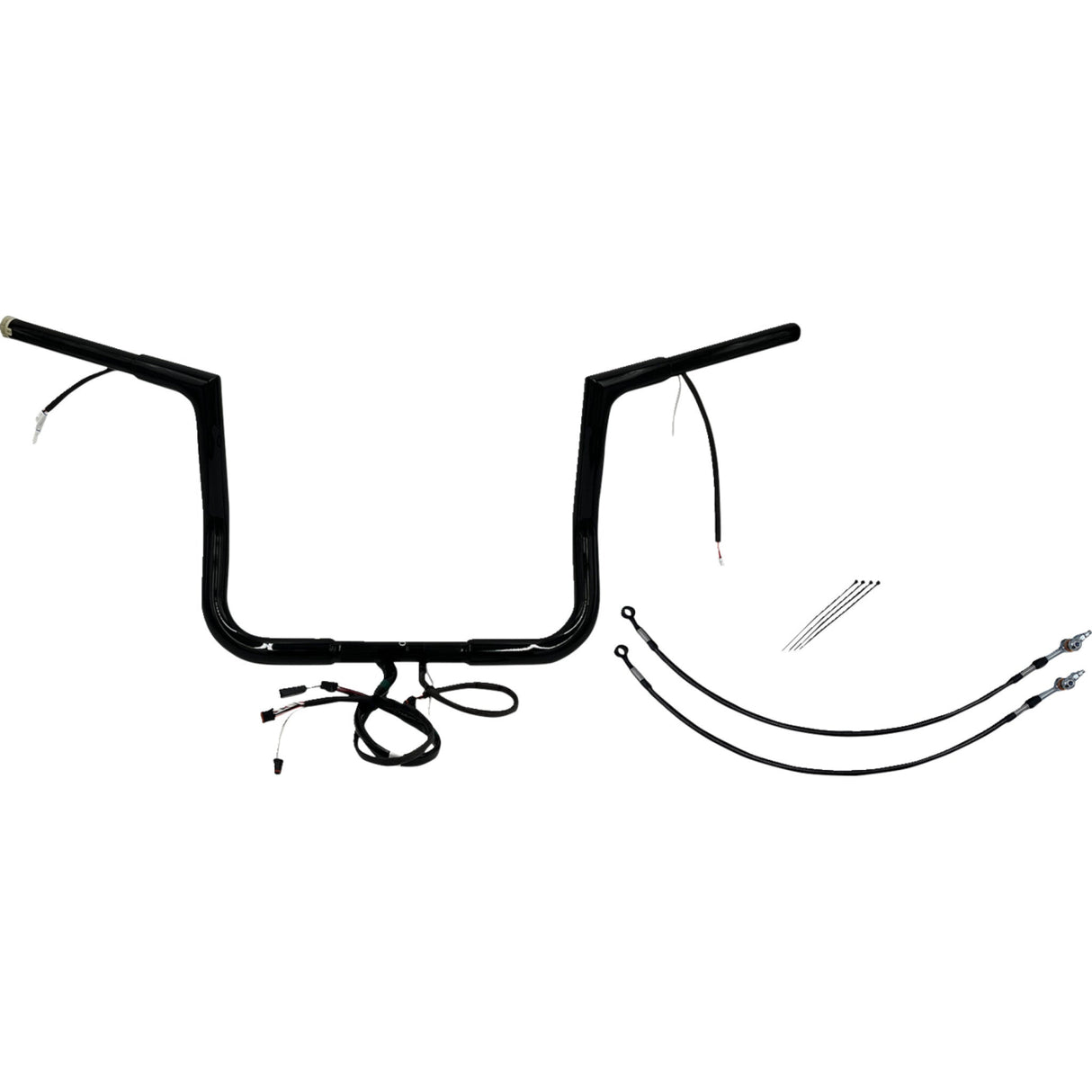 FAT Baggers INC. EZ Install Wired 1-1/4" Flat Top Handlebar Kit 12" Black - 702212-B For Harley Touring 2016-2020