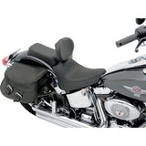 Drag Specialties Backrest Compatible Solo Seat — Smooth Solo Seat Smooth Driver Backrest FL FX - 0802-0632 For Harley Softail 2000-2006