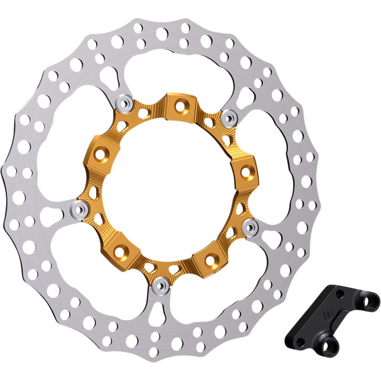 Arlen Ness Big Brake 14" Full Floating Brake Rotor Kit Front Right Gold - 300-006 For Harley Touring 2014-2025