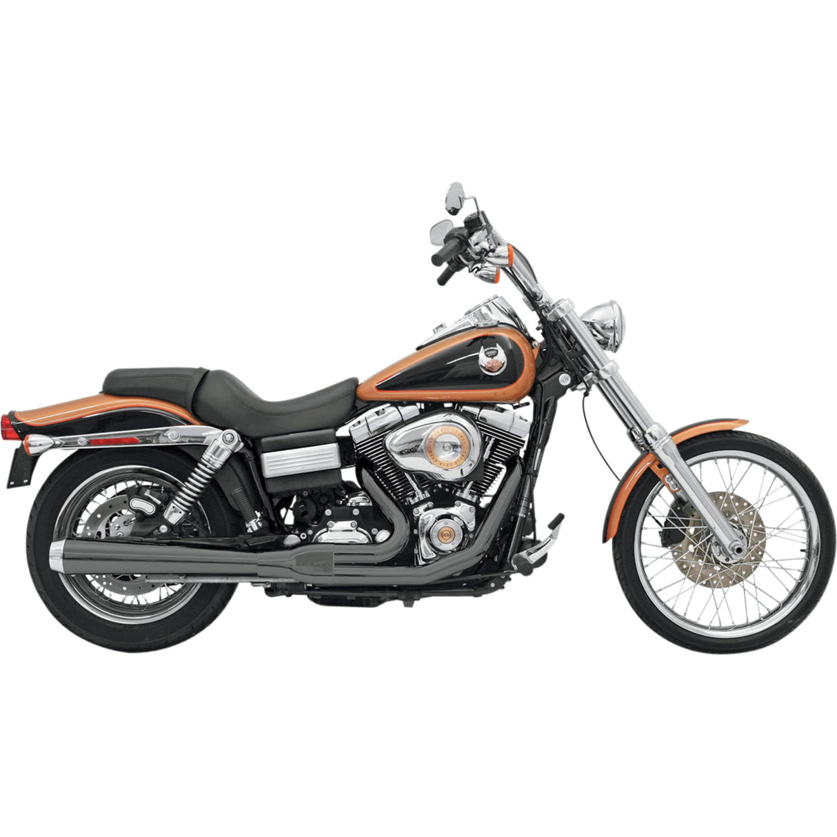 Bassani Xhaust Road Rage 2-Into-1 Exhaust System - 13121J For Harley Dyna 2006-2017