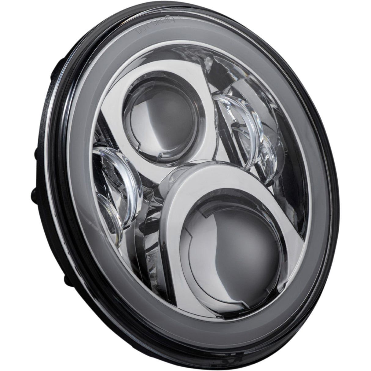 Custom Dynamics 7" Halo Headlamp With Touring Adapter 7" LED Chrome - CD-7-14-C For Harley Motorcycles 1984-2026