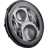 Custom Dynamics 7" Halo Headlamp With Touring Adapter 7" LED Chrome - CD-7-14-C For Harley Motorcycles 1984-2026