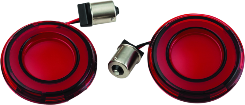 Kuryakyn 2908 Tracer L.e.d. Front Turn Signal Insert Red Light Red Lens 1156