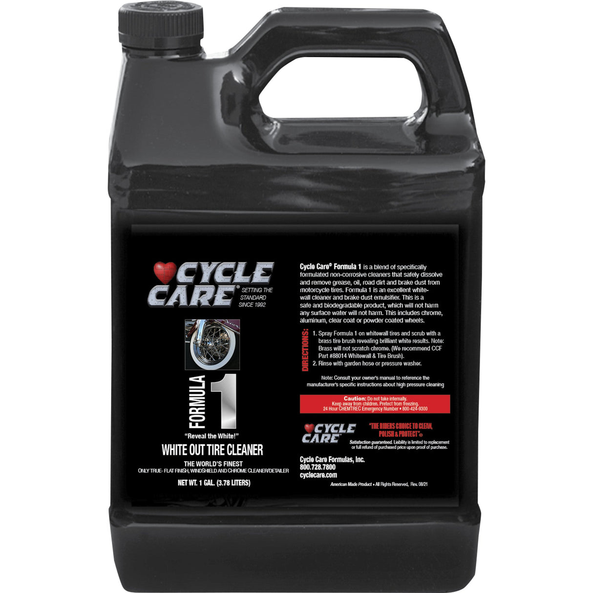 CYCLE CARE FORMULAS 3704-0110 01128 Formula 1 White Wall Tire and Wheel Cleaner Formula 1 Wheel & Tire Cleaner - 1 US gal.