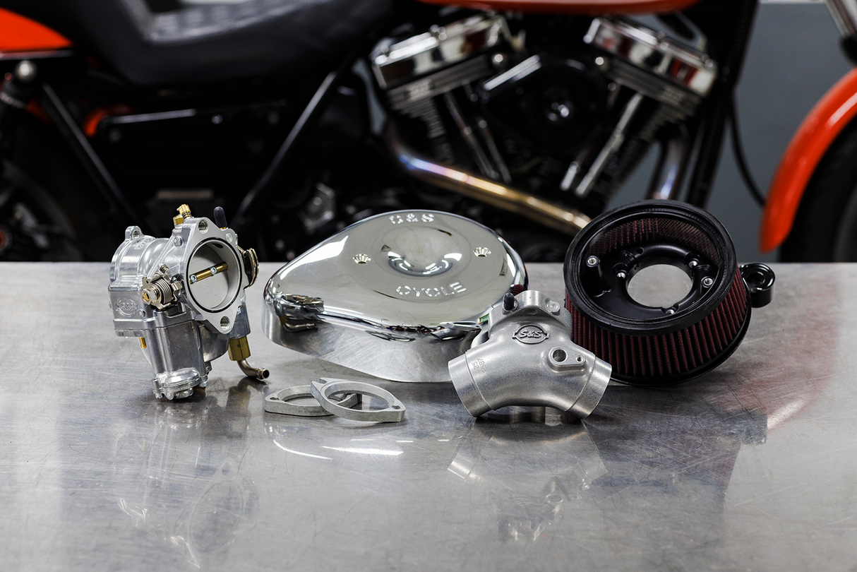 Super E Carburetor with Stealth Air Cleaner Kit - Chrome - Twin Cam - 1001-0091