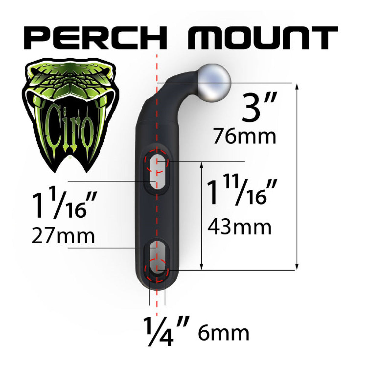 CIRO 4402-0575 50110 Brake/Clutch Perch Mount Perch Mount - Chrome