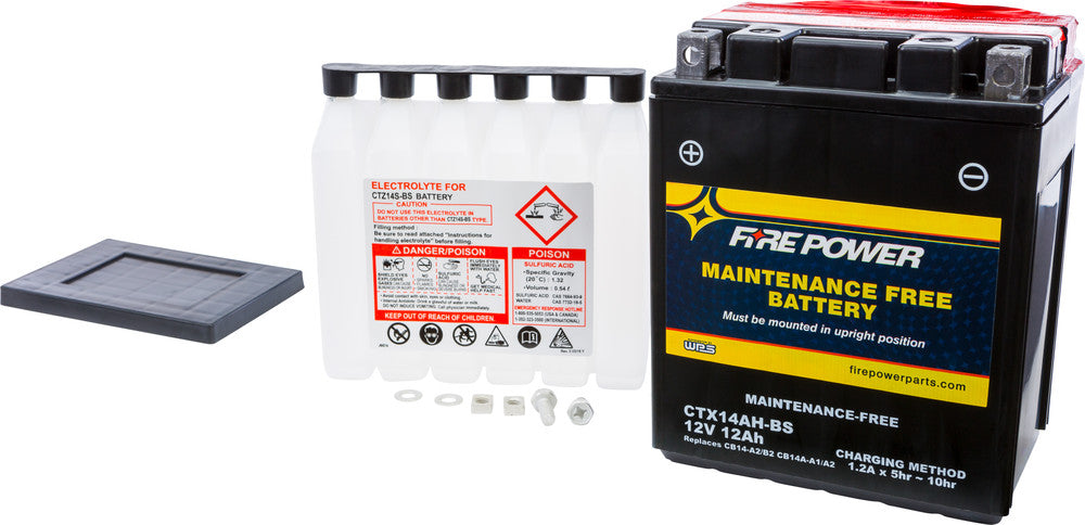 Fire Power Battery Maintenance Free - CTX14AH-BS For Indian Scout 2015-2020