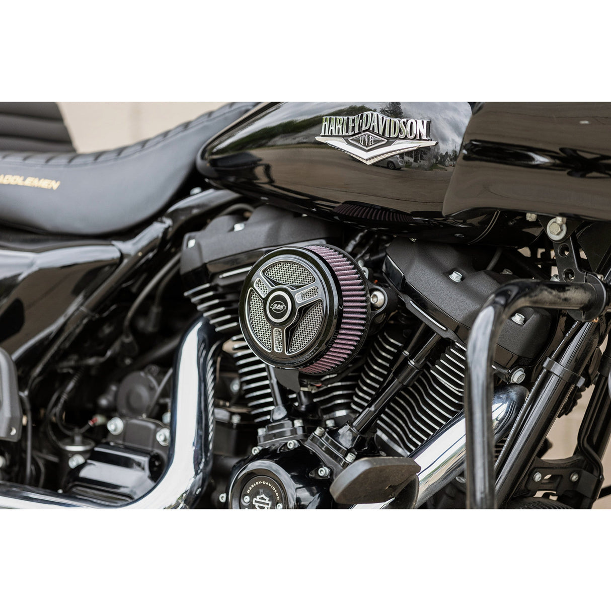S&S CYCLE 1014-0171 170-0210 Stealth Air Cleaner Cover - Triple-Spoke - Black