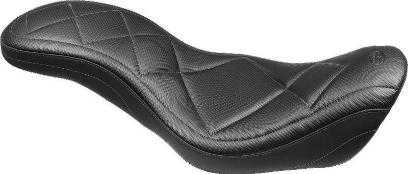 Mustang Motorcycle Electra Glide, Rd King, Str Glide Lowdown 1PC Seat With Dbr Black - 79703 For Harley Touring 2008-2021