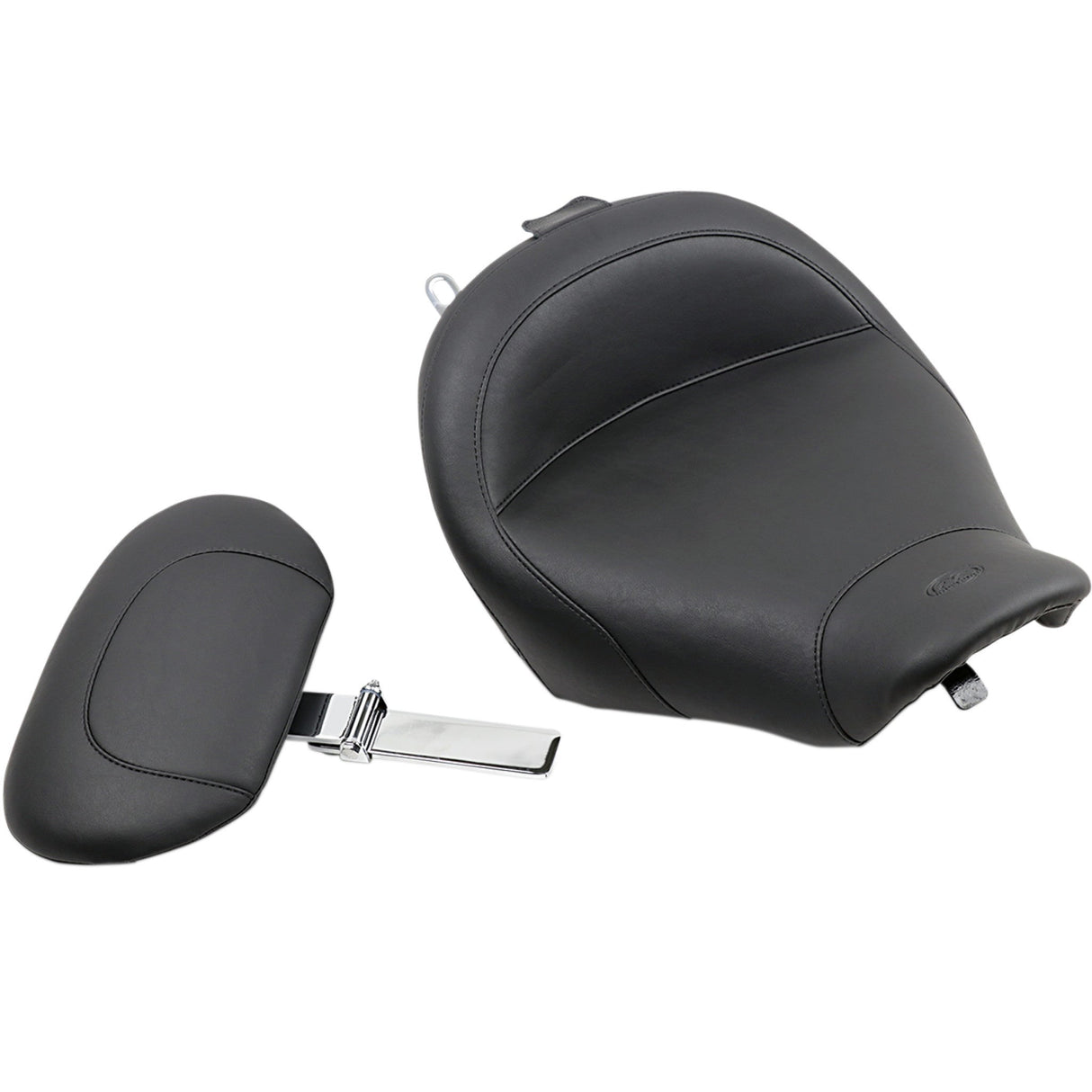 Mustang Wide Solo Seat With Removable Backrest With Backrest Vintage Black Smooth - 79100 For Harley Touring 1997-2007