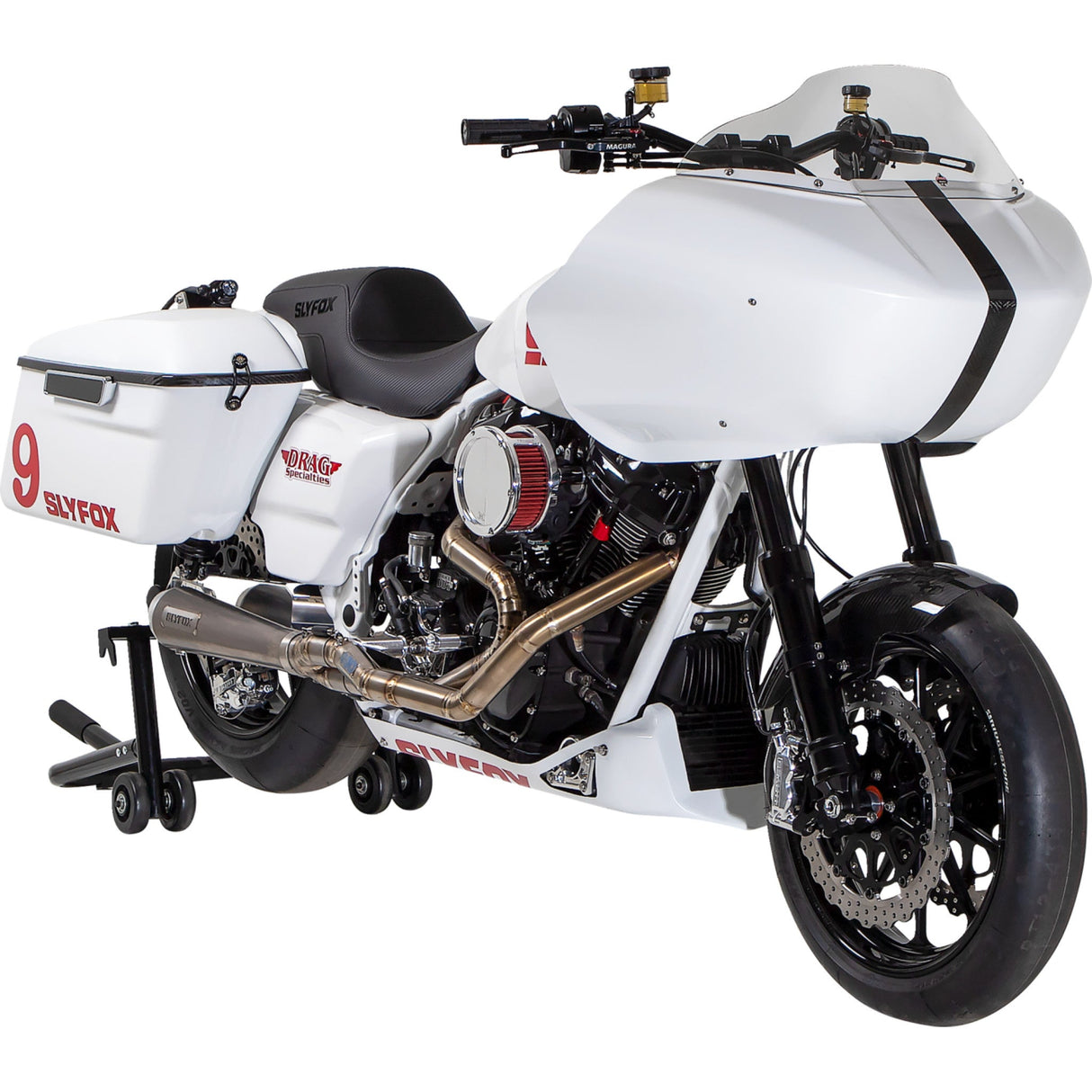 Slyfox Carbon Shorty Front Fender Shorty Carbon Fiber Gloss - 12057G For Harley Touring 2009-2023