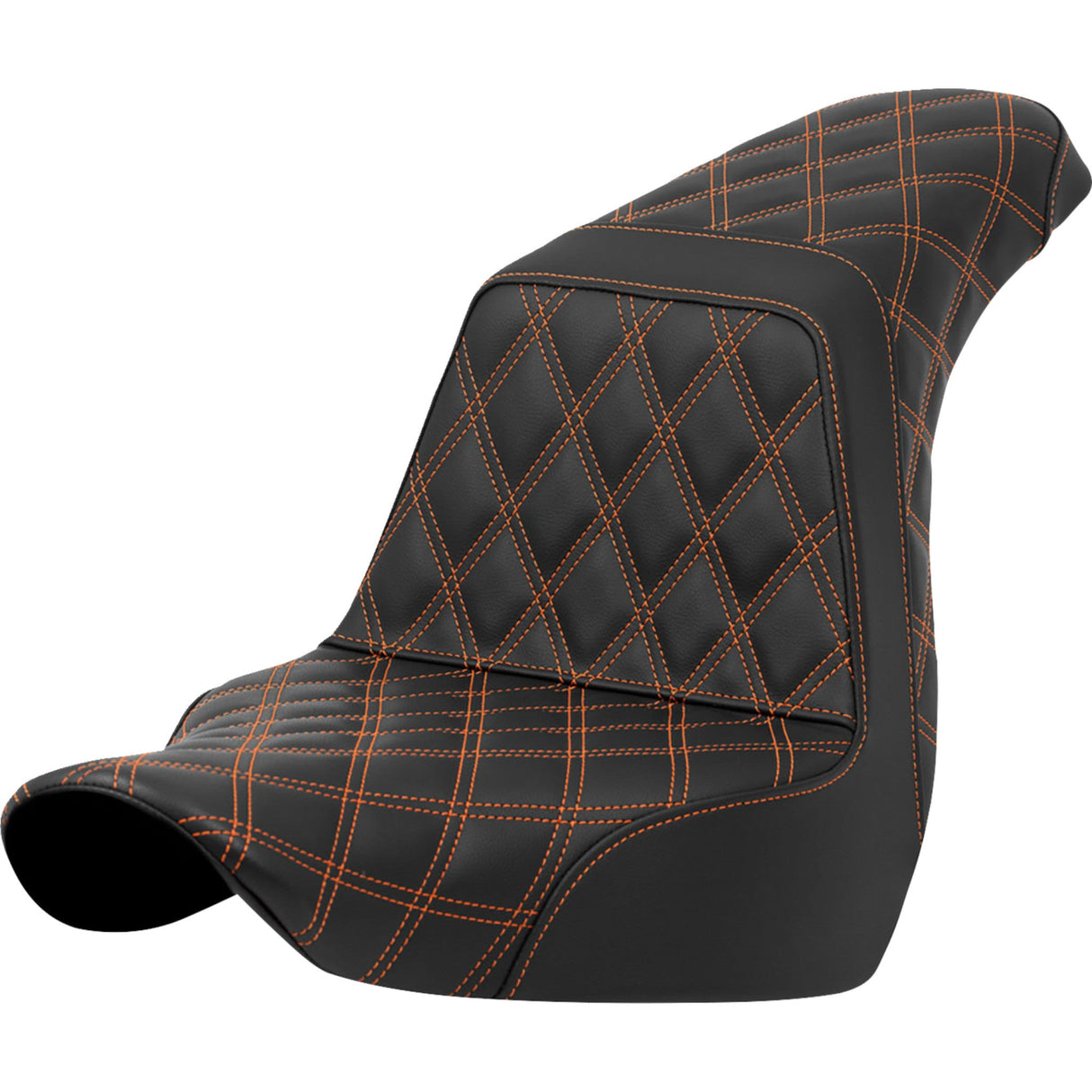 Saddlemen Lattice Stitch Step-Up Seat Full Orange Stitch - 818-29-17503 For Harley Softail 2018-2021
