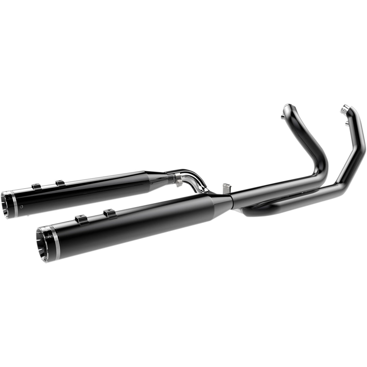 Khrome Werks 2-Into-2 Dominator Exhaust System Black FL With 4-1/2" Muffler - 200830 For Harley Touring 2009-2016