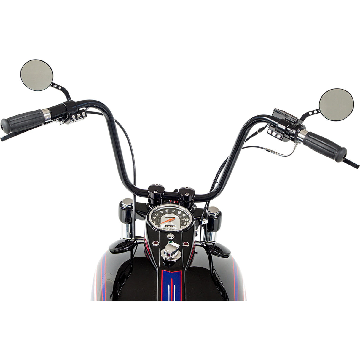 JOKER MACHINE 0640-0304 03-018L ViewTech 7 Billet Mirror Mirror - ViewTech 7 - Side View - Stock - Black - Left