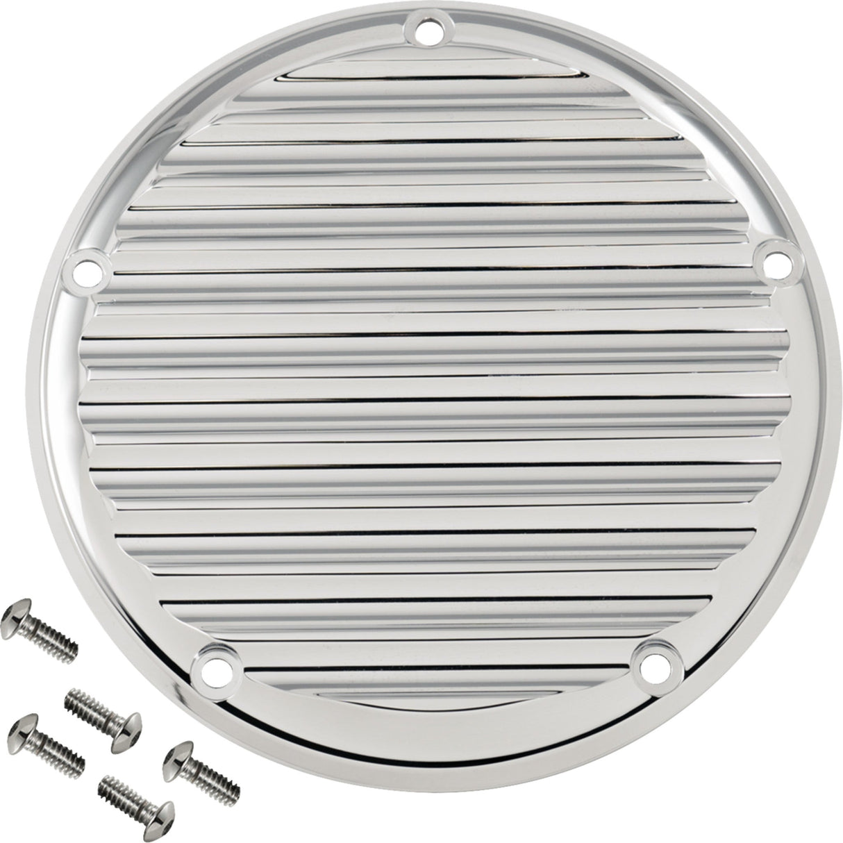 Joker Machine Billet Derby Cover Finned Chrome 5 Hole - 06-965-3 For Harley Softail 2018-2024