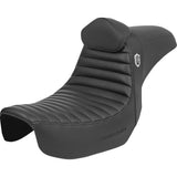 SADDLEMEN 0802-1650 SC80604TB Pro Series SDC Performance Grip Seat - w/ Backrest - Tuck-n-Roll/Carbon Fiber - Gripper - Dyna '06-'17