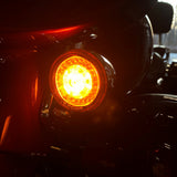 Custom Dynamics ProBEAM® Front Halo Turn Signals Amber Lens - PB-AA-57-A For Harley Motorcycles 2000-2025