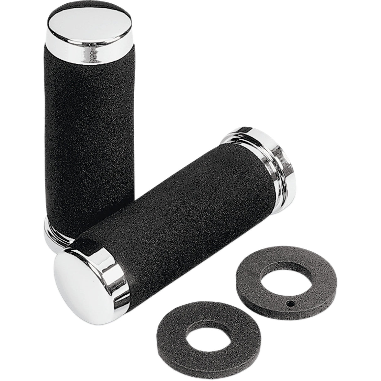 PARTS UNLIMITED 1806-10-013 Cruiser Grips Grips - Foam - 7/8" - 140 mm - Chrome