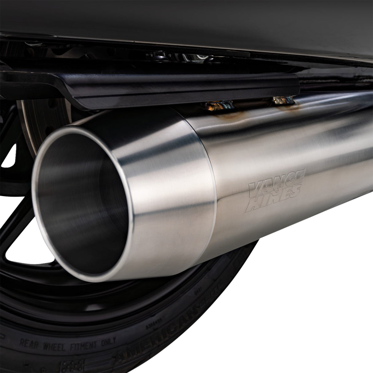 VANCE & HINES 1810-3310 27346 2-into-1 Gaslighter Exhaust System with heat shields - m8 touring - brushed
