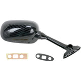 EMGO 0640-0062 20-69773 Carbon Fiber Mirror Mirror - Side View - Black/Carbon Fiber - Rectangle - Right - Suzuki