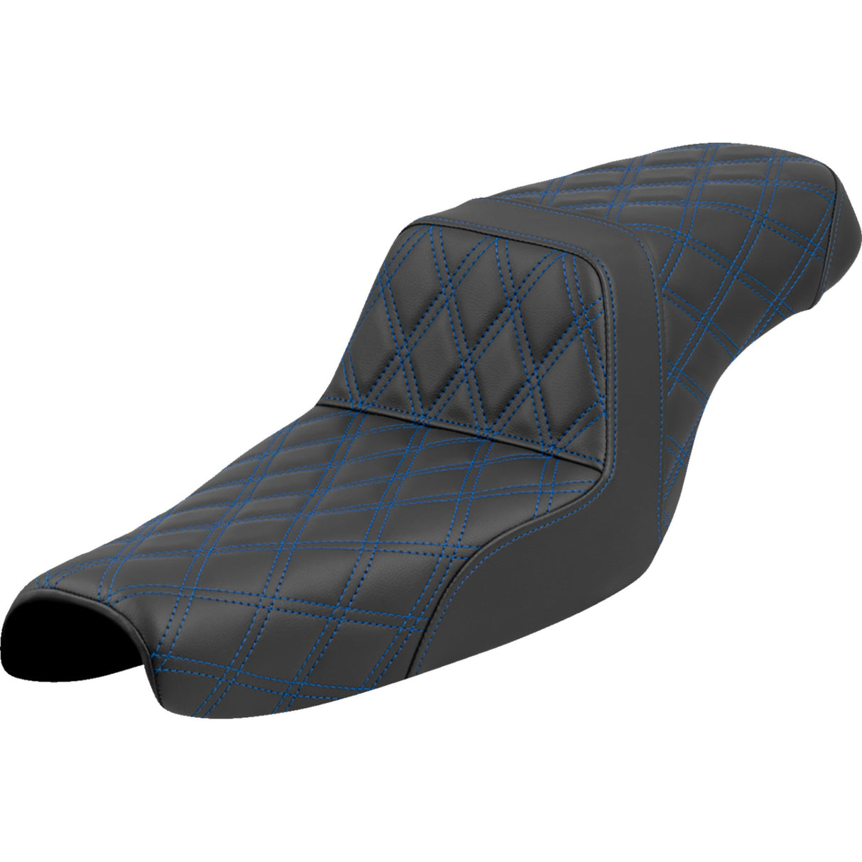 Saddlemen Lattice Stitch Step-Up Seat Blue Stitch - 807-11-17501 For Harley Sportster 2004-2022 (3.3G Tank)