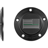 FIGURATI DESIGNS 0940-2099 FD72-TC-5H-BLK Timing Cover 5 hole - green line american flag - black